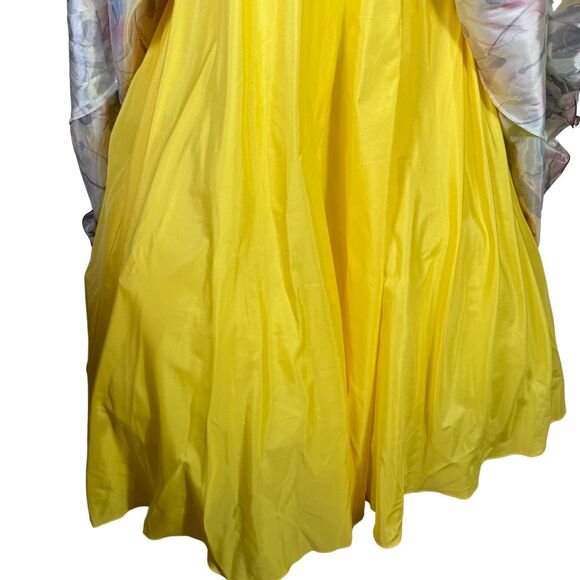 Jovani Ball Gown Yellow Multi-colored A-Line Prom Formal Pageant Sz 14 - Picture 7 of 12